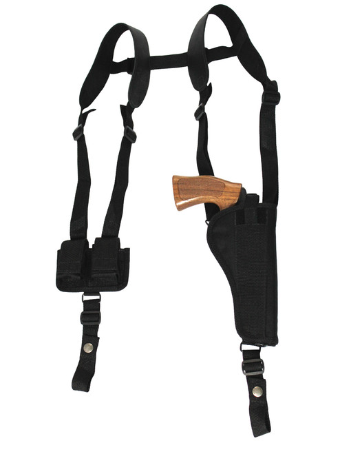 Vertical Shoulder Holster with Speed-loader Pouch for 4-5