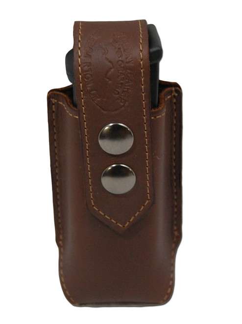 Brown Leather Single Magazine Pouch with Retention Strap for Single ...