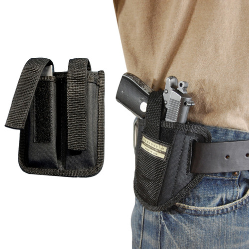 Barsony Ambidextrous Pancake Holster – For Ruger & Mossberg Compact 9mm/40/45, Black Nylon