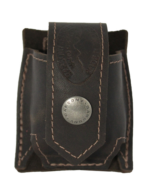 Barsony Brown Leather Revolver Speed Loader Pouch for 5-6 Shot .38