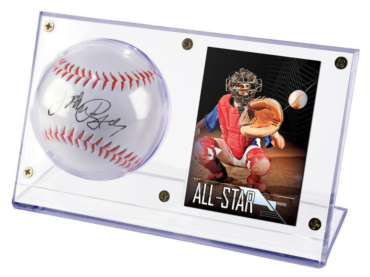 Ultra Pro Clear Acrylic Ball & Card Holder Desktop Baseball Display Case