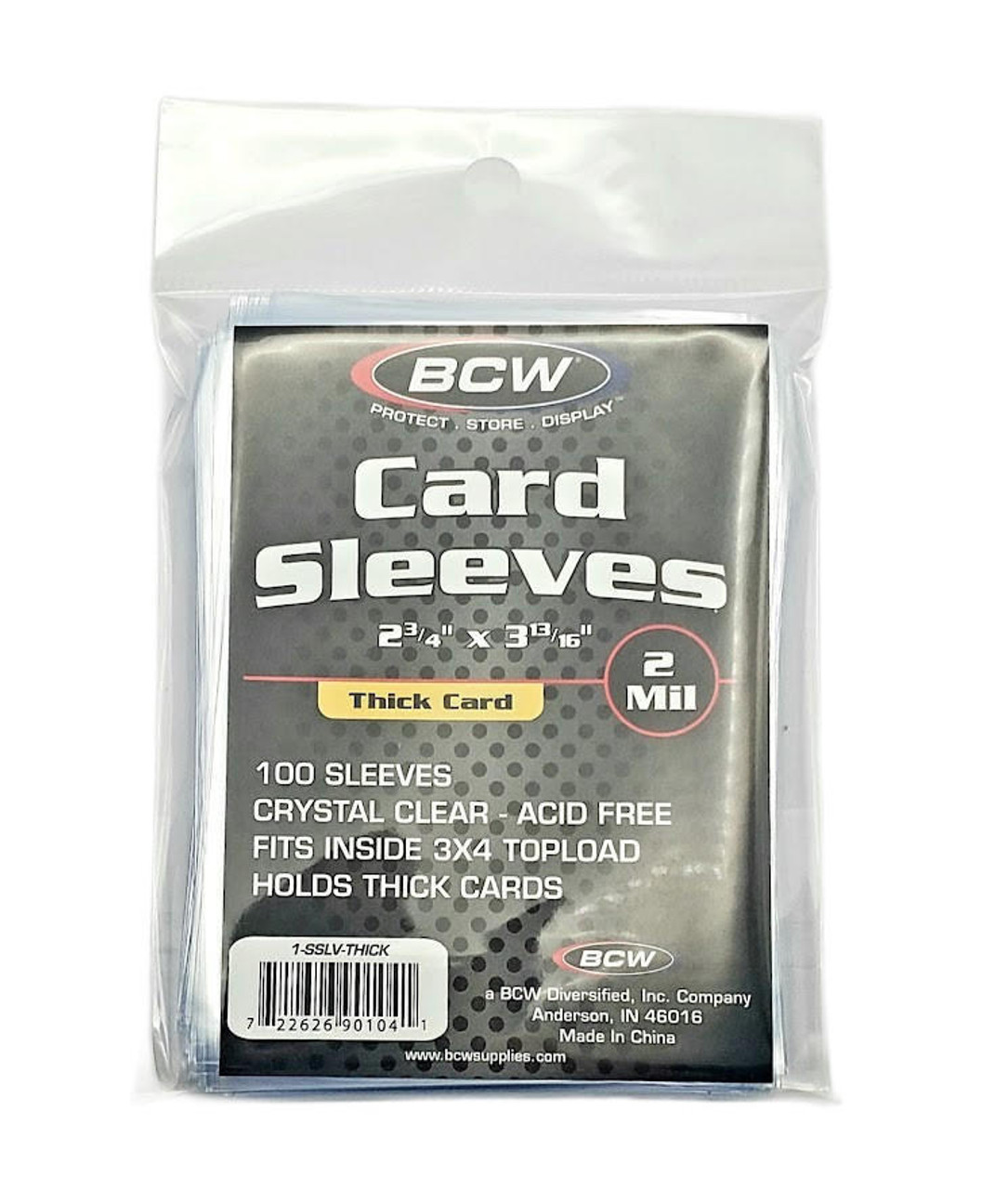 (Pack of 100) BCW Standard Size Postcard Sleeves Archival Quality No PVC 2  Mil