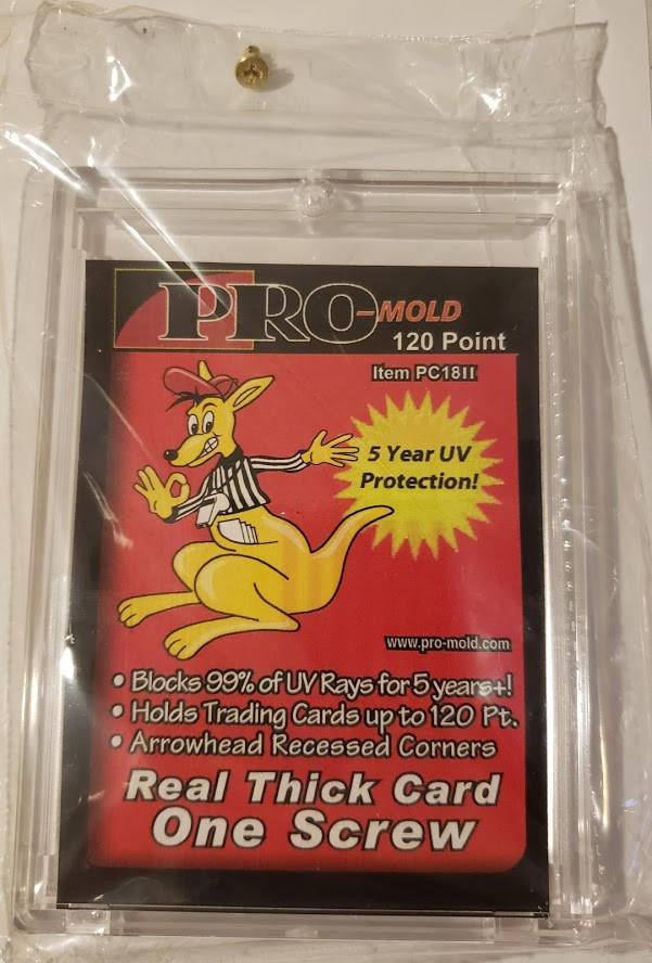 Pro-Mold 120 Pt One Screw Screwdown Trading Card Holder for Real Thick Cards Pro-Mold 120 Pt One Screw Screwdown Trading Card Holder for Real Thick Cards