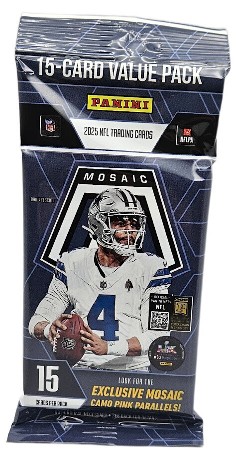 2025 Panini Mosaic Football 15 Card Jumbo Value Pack