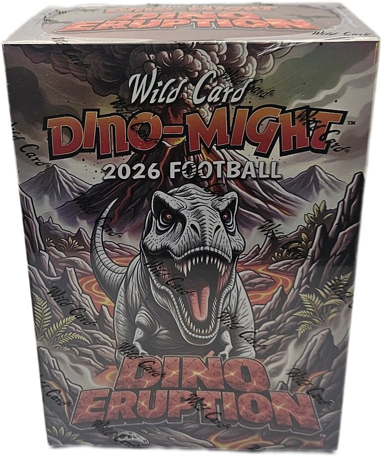 2026 Wild Card Dino-Might Football Dino Eruption Hobby Box