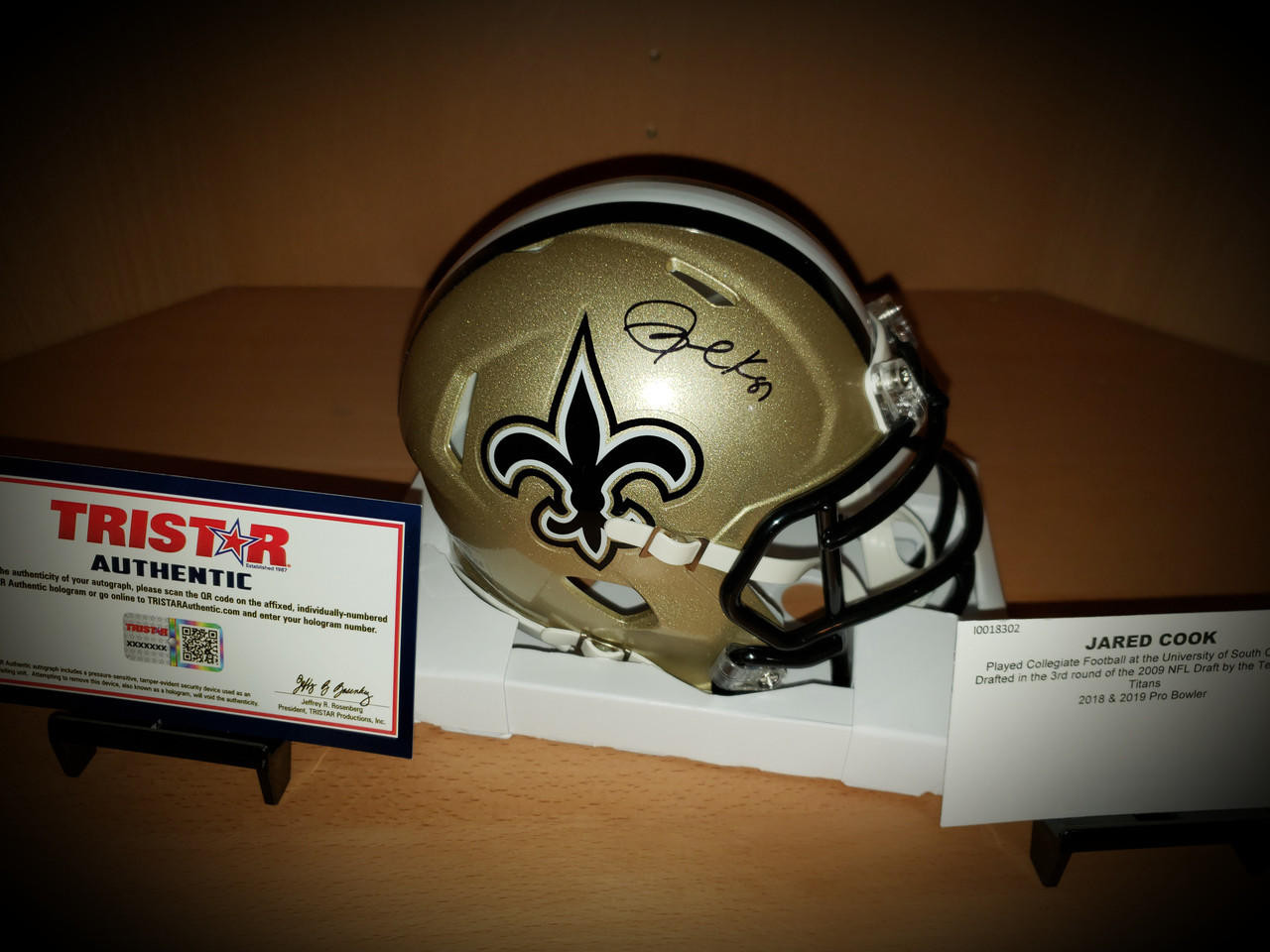 Jared Cook New Orleans Saints Signed Autographed NFL Mini Helmet