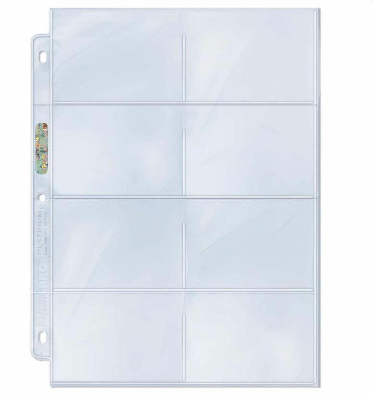 Ultra Pro 8-Pocket Platinum 3-1/2 X 2-3/4 Trading Card Album Page