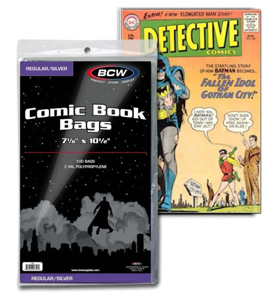BCW Silver Age Size Comic Book Bags 100 Count Pack