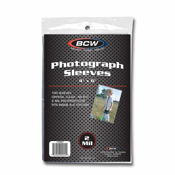BCW 4 x 6 Soft Sleeves for Photos and Prints 100 Count Pack 4x6 BCW 4 x 6 Soft Sleeves for Photos and Prints 100 Count Pack 4x6