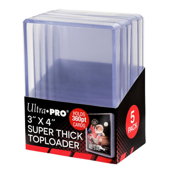 Ultra Pro Super Thick 360pt Toploaders 5 Count Pack 3 x 4 Trading Card Holders