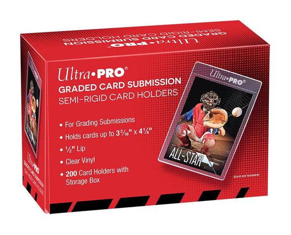 Ultra Pro Semi Rigid Tall Card Holders Box of 200 Graded Card Submission Size