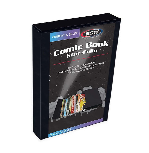 BCW Comic Book Stor-Folio BLACK 1.5 Inch Portable Storage Box