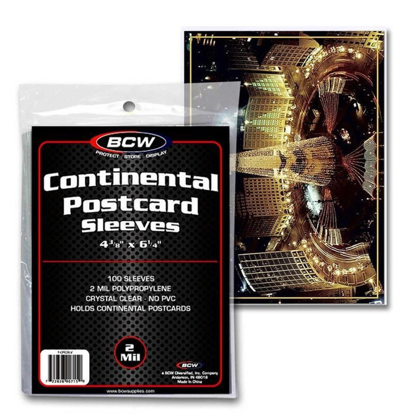 BCW Continental Size Postcard Sleeves Pack of 100
