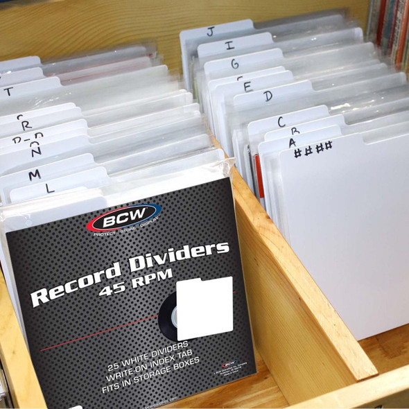 BCW 45 RPM Record Album Dividers 25 Count Pack