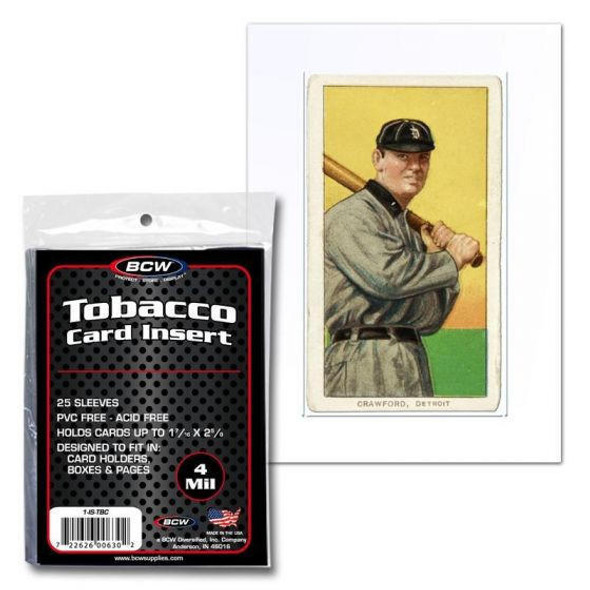 BCW Tobacco Card Insert Sleeve 25 Count Pack Converts Standard Card Holders