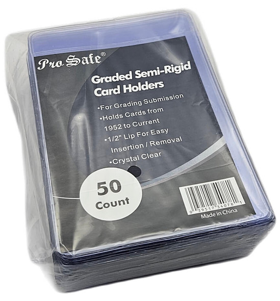 Pro-Safe Grading Size Semi Rigid Card Holders (Pack of 50)