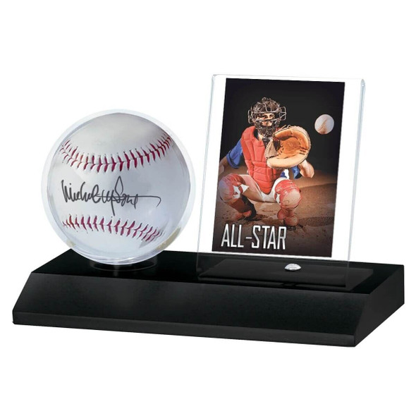 Ultra Pro Black Wood Ball & Card Display Baseball Holder