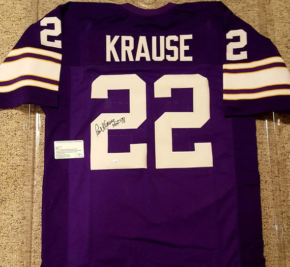 Leaf Paul Krause Minnesota Vikings Signed Autographed Jersey Leaf Authentics COA