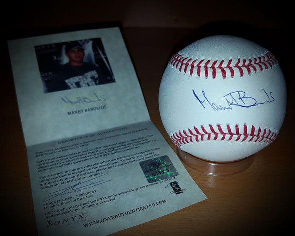 Onyx Manny Banuelos Chicago White Sox Signed Autographed Rawlings Baseball Onyx COA Onyx Manny Banuelos Chicago White Sox Signed Autographed Rawlings Baseball Onyx COA