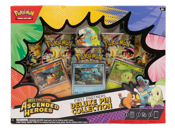 Pokemon Mega Evolution: Ascended Heroes First Partners Deluxe Pin Collection Box