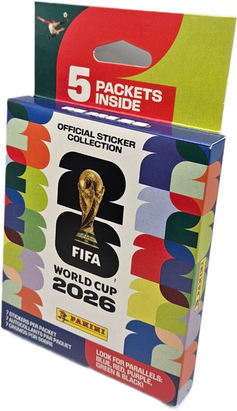 2026 Panini FIFA World Cup Soccer Sticker Collection 5 Pack Hanger Box