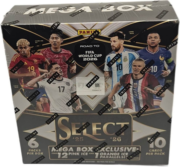2025-26 Panini Select FIFA Road To World Cup Soccer 6 Pack Mega Box