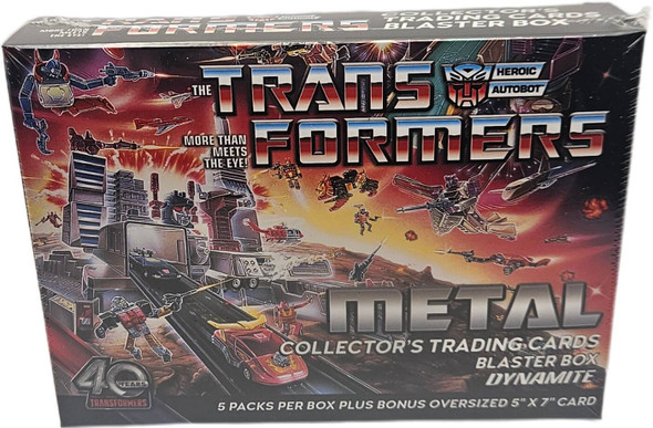 2026 Transformers 40th Anniversary METAL Trading Cards 5 Pack Blaster Box
