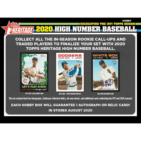 Topps 2020 Topps Heritage High Number Edition Baseball Hobby Box