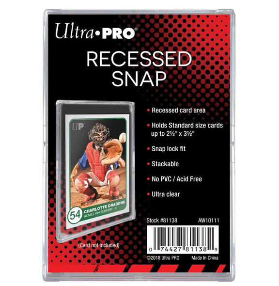 Ultra Pro Full Sized Recessed Snap Card Holder For Standard Size Cards