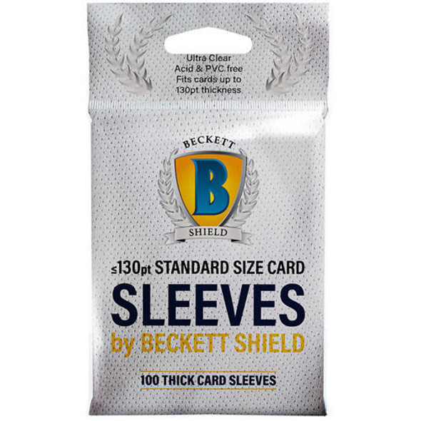 Beckett Shield Thick Card Sleeves 100 Count Pack Up To 130pt Thickness