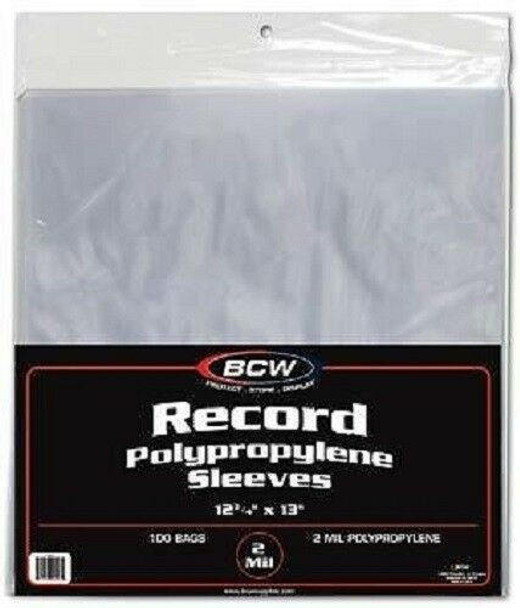 BCW Record Album Storage Sleeves Store Protects 33 1/3 Size LPs 100 Count Pack