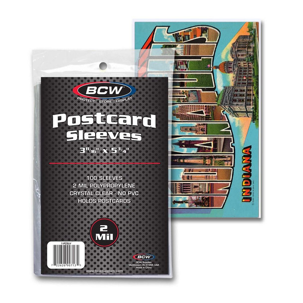 BCW Postcard Soft Sleeves 100 Count Pack