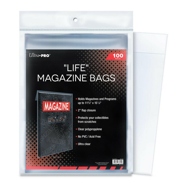 Ultra Pro Life Size Magazine Storage Bags 100 Count Pack