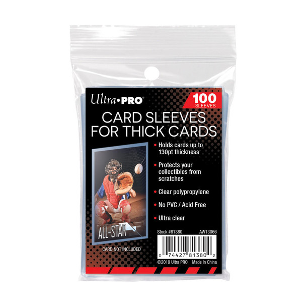 Ultra Pro Thick Card Sleeves 100 Count Pack For Thick Trading Cards