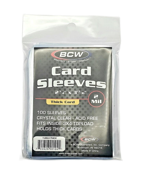 BCW Thick Card Sleeves 100 Count Pack 2 Mil For Thick Trading Cards