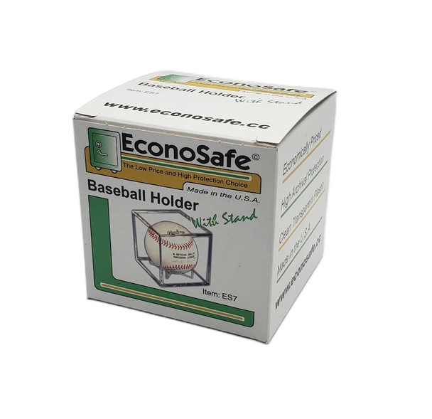 Econosafe Square Baseball Holder Display Case with Built in Stand