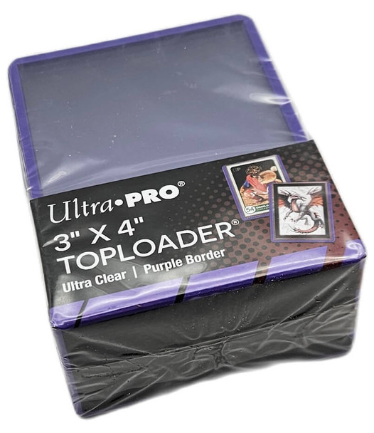 Ultra Pro 3" x 4" Purple Border Toploaders (25 Count Pack) Trading Card Holders