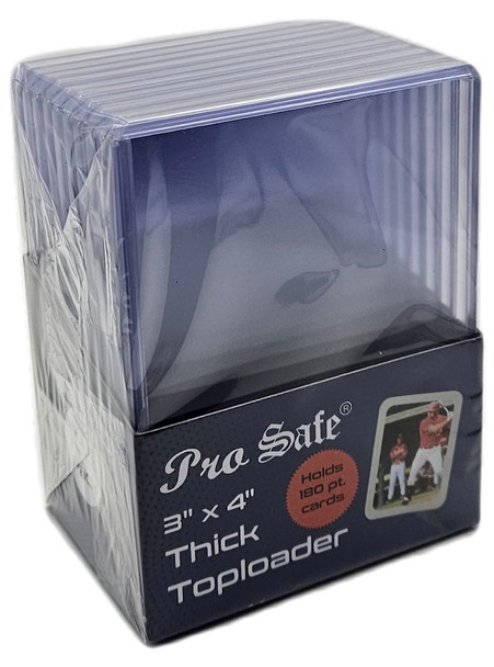 Pro-Safe Super Thick 180pt Toploaders (10 Count Pack) 3" x 4" Trading Card Holders