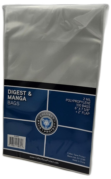 CSP Digest & Manga Comic Bags (100 Count Pack)