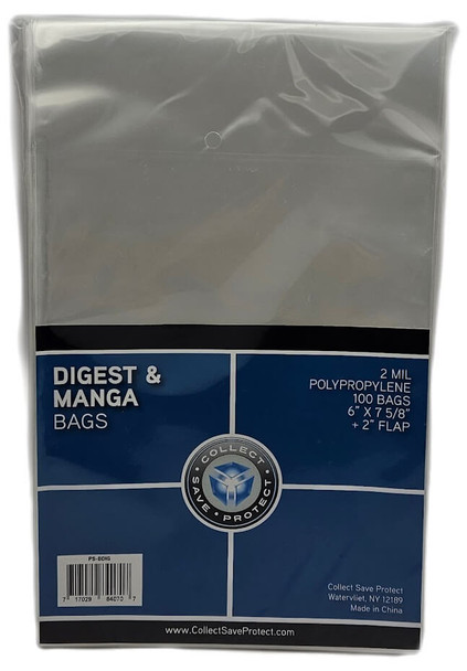 CSP Digest & Manga Comic Bags (100 Count Pack)