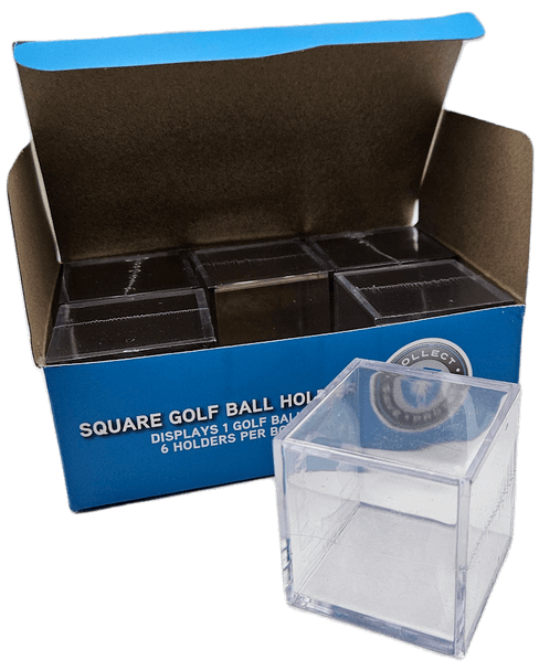 CSP Acrylic Golf Ball Holder - Mini Cube Display Case (Box of 6)