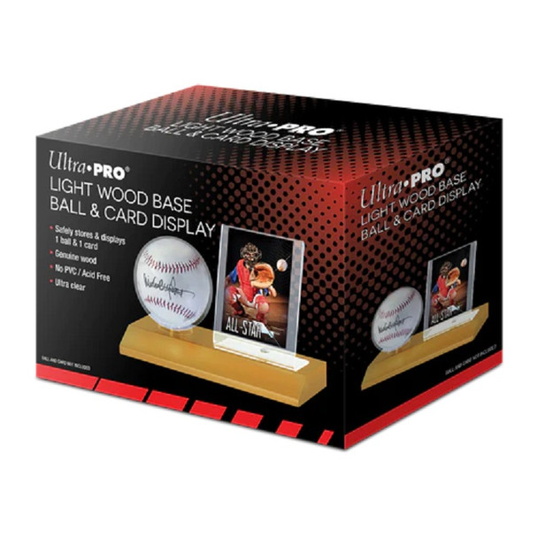 Ultra Pro Light Wood Ball & Card Display Baseball Holder