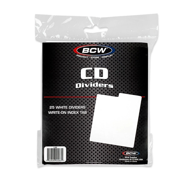 BCW CD Dividers With Write-On Tab For Jewel Storage (25-Pack)