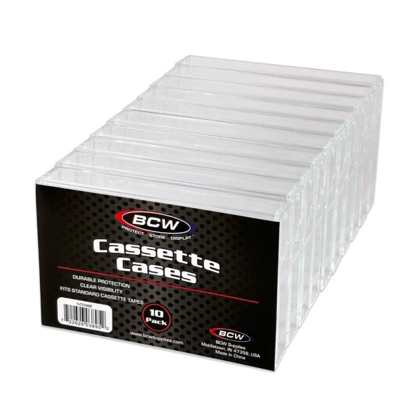 BCW Cassette Cases For Audio Cassette Tapes (10 Pack)