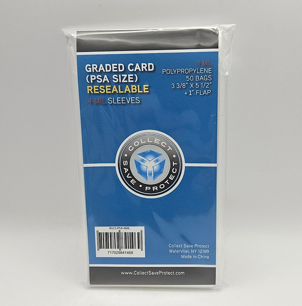 CSP Heavy Duty 4 Mil PSA Slab Resealable Graded Card Sleeves (50 Count Pack)