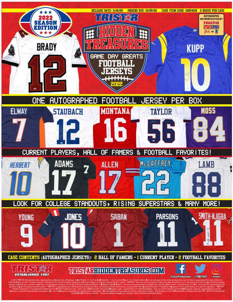 2022 Season Edition Tristar Hidden Treasures Autographed Football Jersey Edition Box