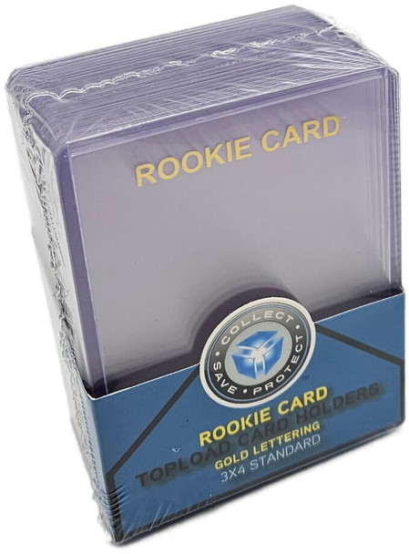 CSP Rookie Card Topload Card Holders Gold Lettering (25 Count Pack)