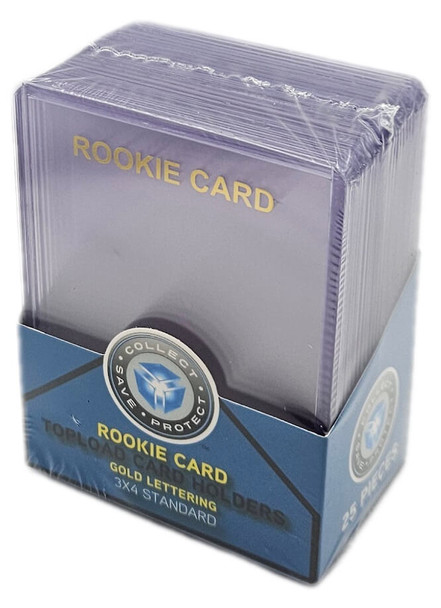 CSP Rookie Card Topload Card Holders Gold Lettering (25 Count Pack)
