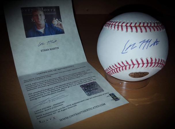 Onyx Ethan Martin Philadelphia Phillies Signed Autographed Rawlings Baseball Onyx COA