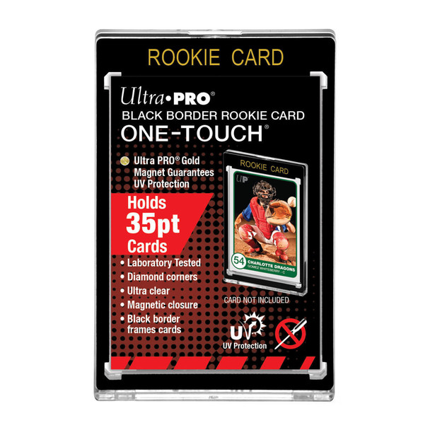 Ultra Pro 35pt Black Border ROOKIE One-Touch Magnetic Trading Card Holder with UV Protection